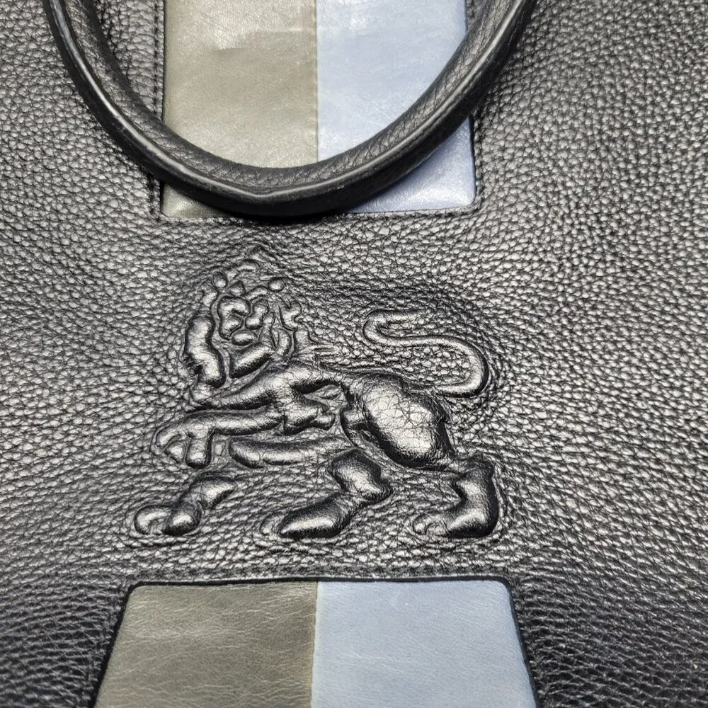 MCM Black Leather Briefcase w/COA (Strap Not Included)